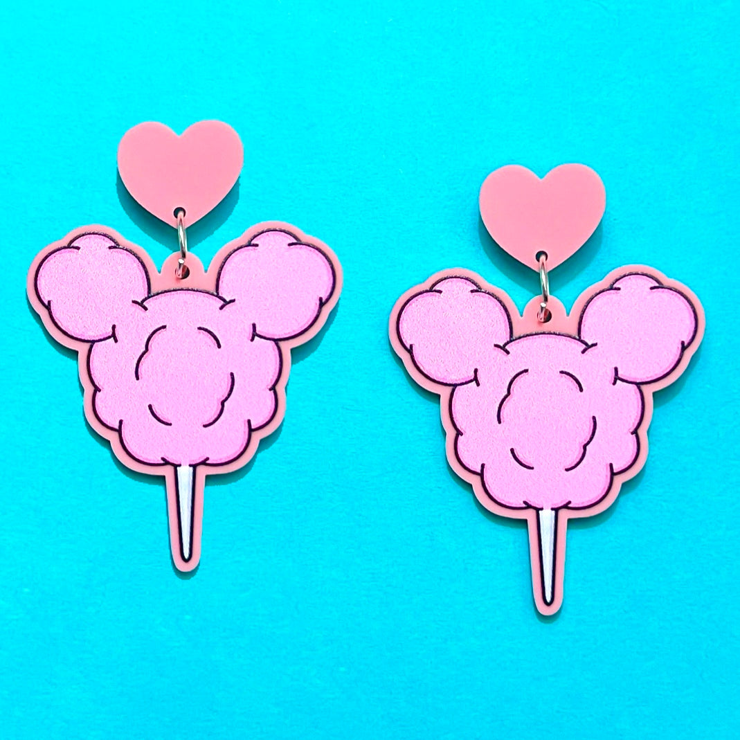 Mouse Cotton Candy Drop Earrings
