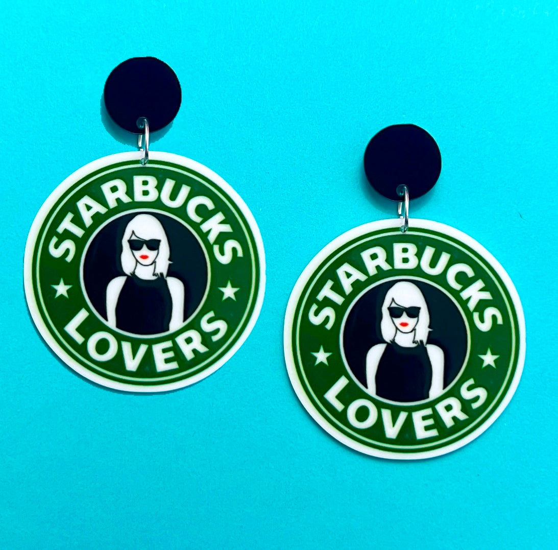 Starbucks Lovers Taylor Swift Acrylic Drop Earrings