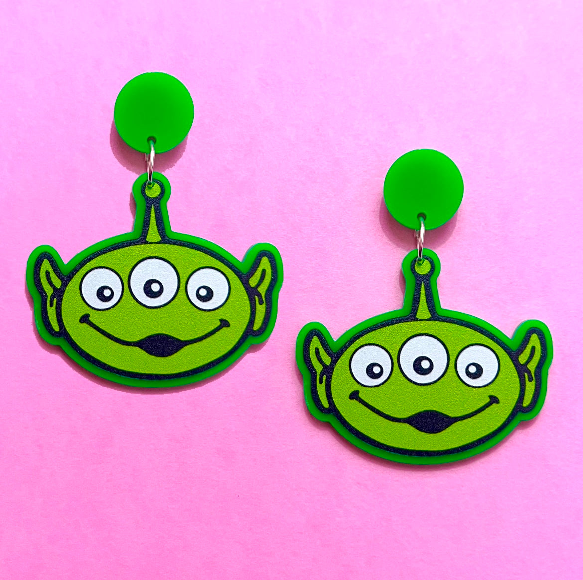 Alien Toy Acrylic Drop Earrings