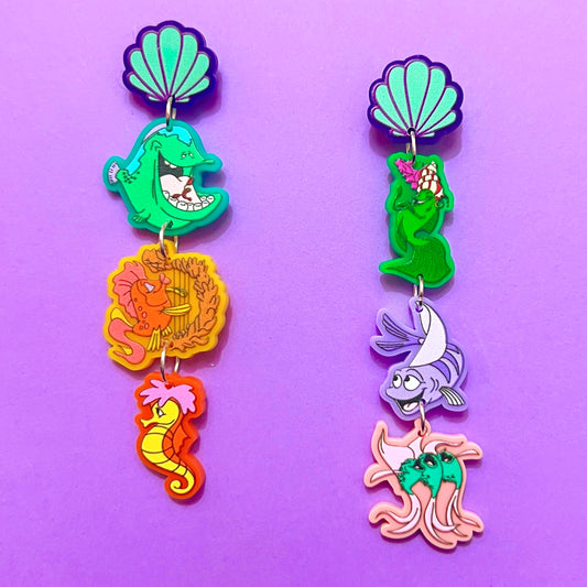 Under The Sea Tiered Acrylic Drop Earrings