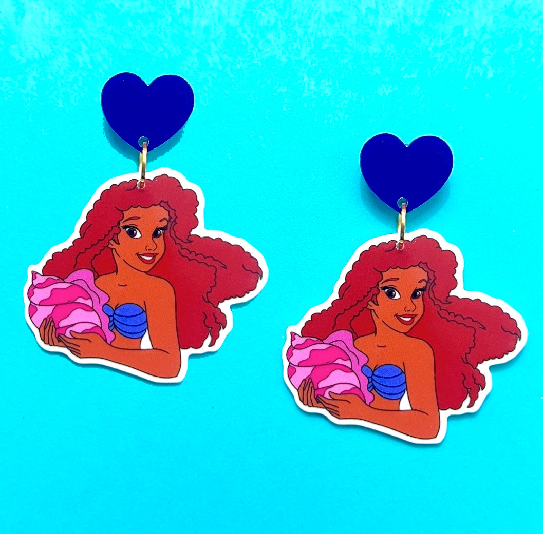 Ariel Live Action Acrylic Drop Earrings