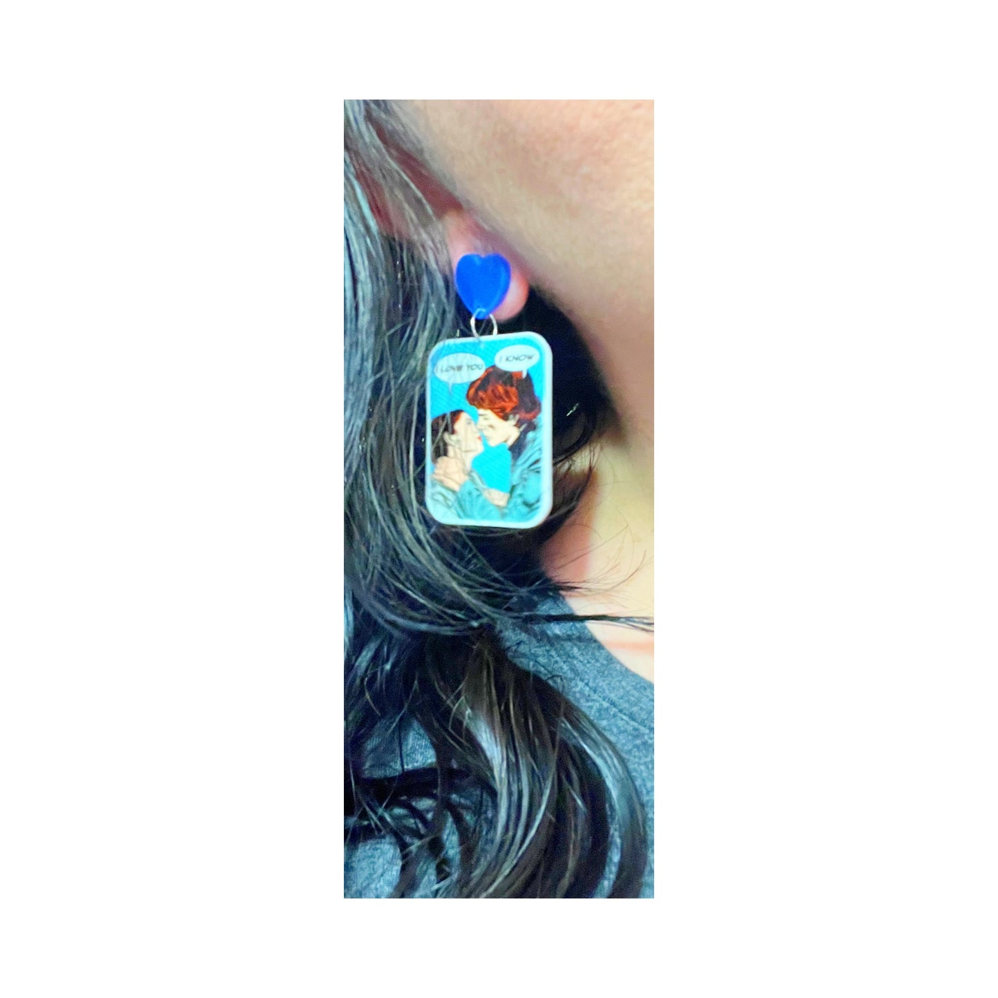 Han & Leia Pop Art Acrylic Drop Earrings