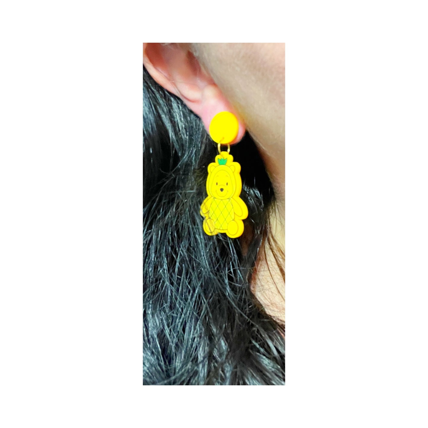 Pineapple Pooh Acrylic Drop Earrings