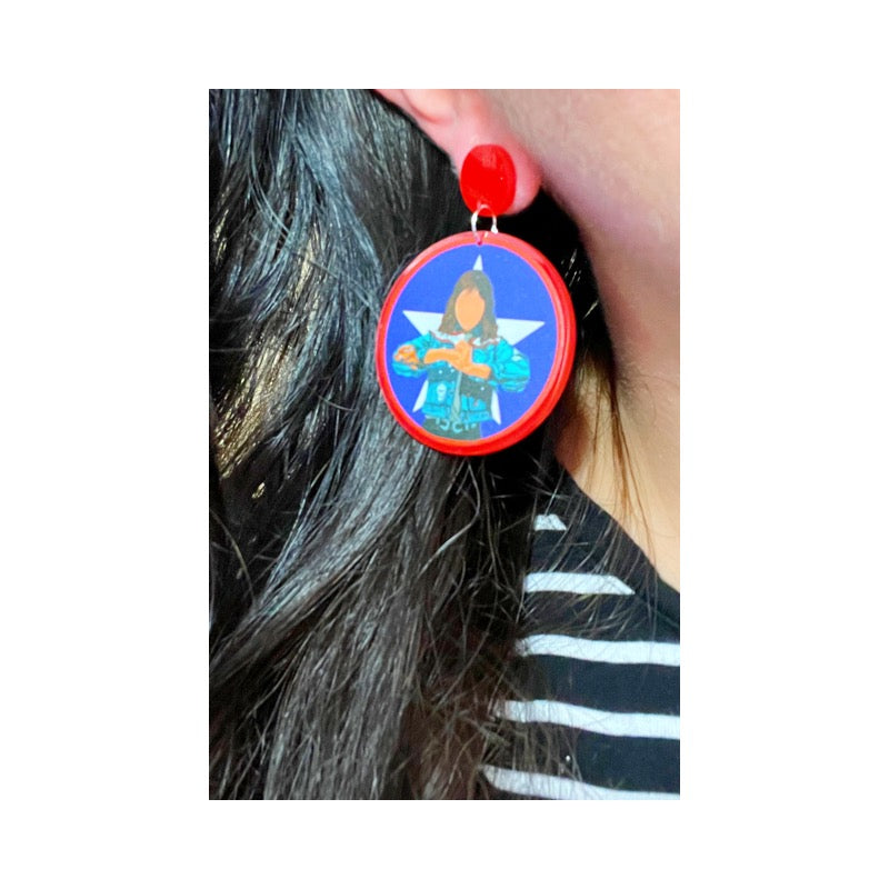 America Chavez Acrylic Drop Earrings