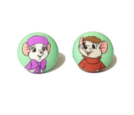 Bernard & Bianca Fabric Button Earrings