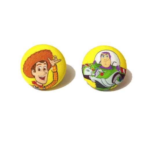 You've Got A Friend Fabric Button Earrings