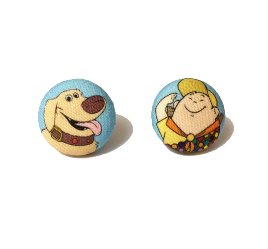 Dug & Russell Fabric Button Earrings