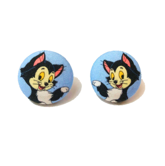 Figaro Fabric Button Earrings