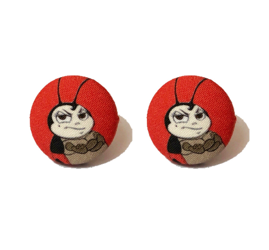Francis Fabric Button Earrings