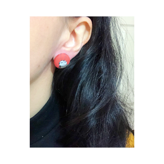 Francis Fabric Button Earrings