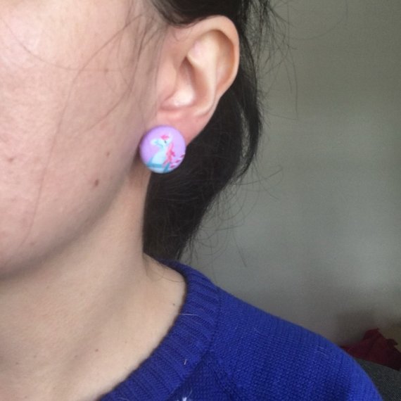 So This is Love Couples Fabric Button Earrings