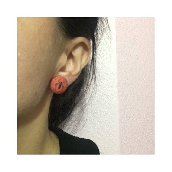 Spidey Fabric Button Earrings