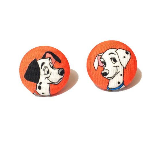 Pongy & Perdy Fabric Button Earrings