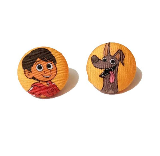 Miguel & Dante Inspired Fabric Button Earrings