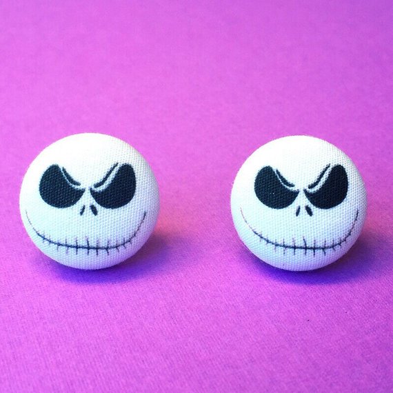 Jack Head Fabric Button Earrings
