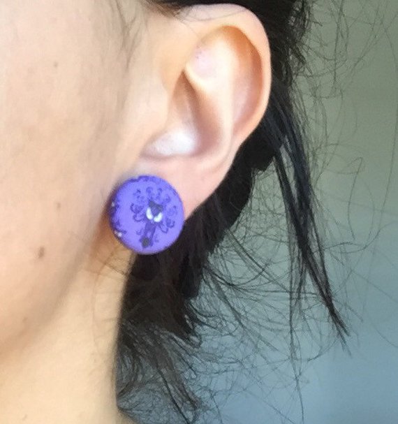 Haunted Wallpaper Inspired Fabric Button Earrings