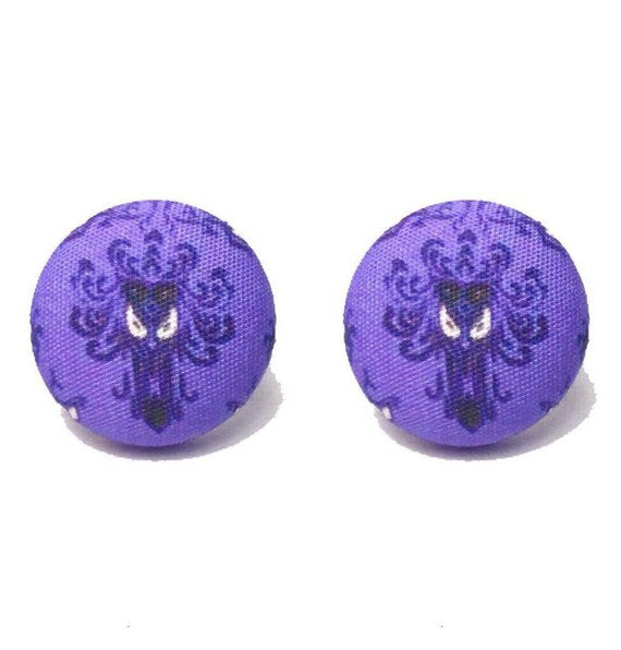 Haunted Wallpaper Inspired Fabric Button Earrings
