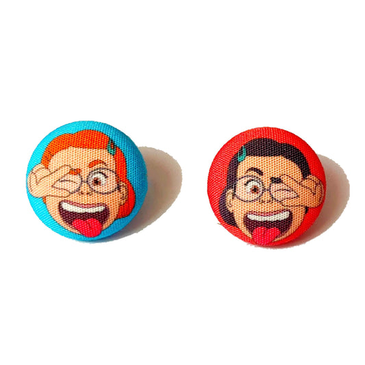 Mei Fabric Button Earrings