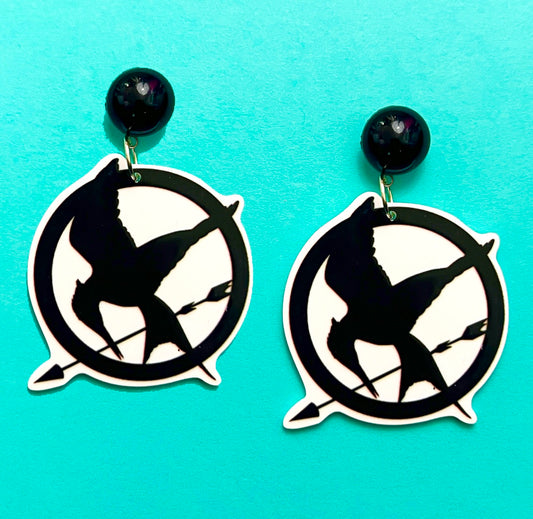 Mockingjay Hunger Games Acrylic Drop Earrings