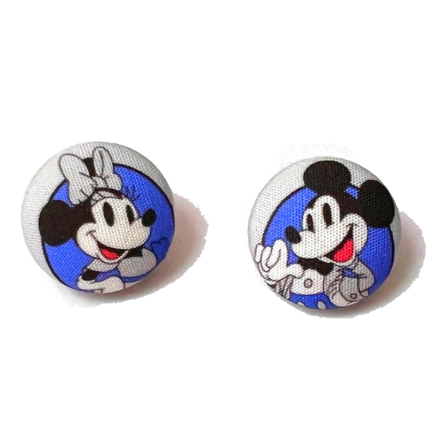 100 Celebration Mouse Fabric Button Earrings