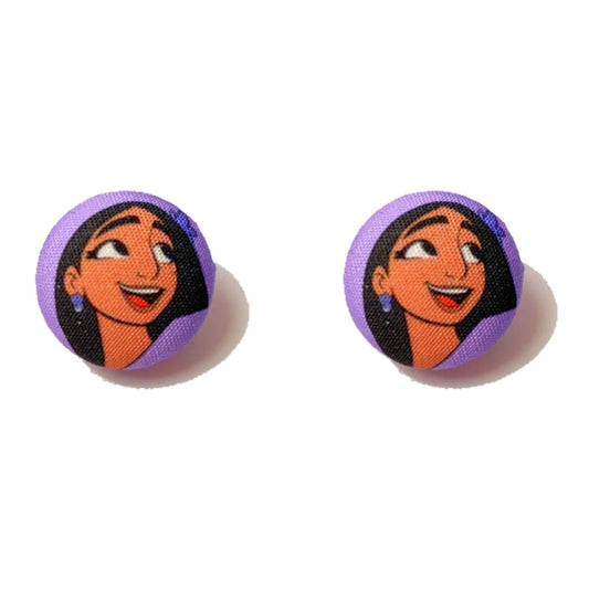 Isabela Fabric Button Earrings