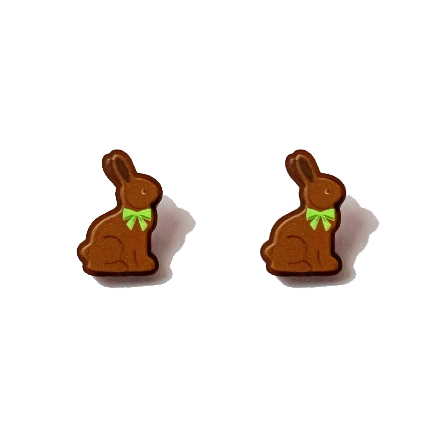 Chocolate Bunny Acrylic Post Earrings