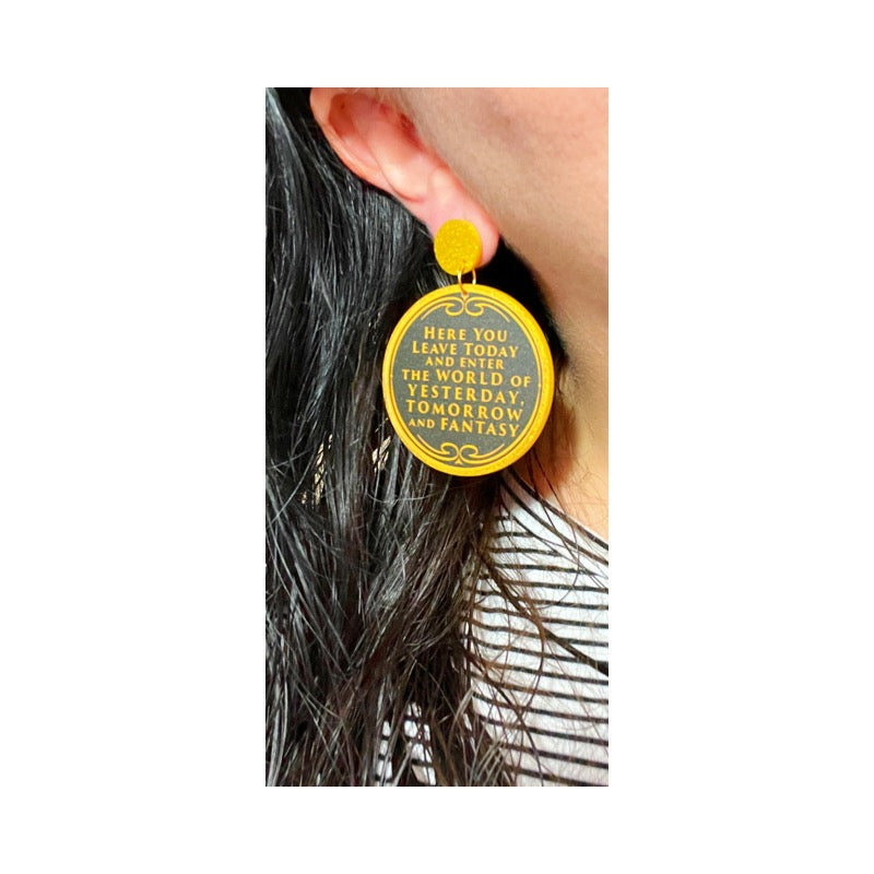 Park Welcome Sign Acrylic Drop Earrings