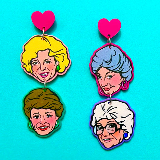 Golden Girls Tiered Acrylic Drop Earrings