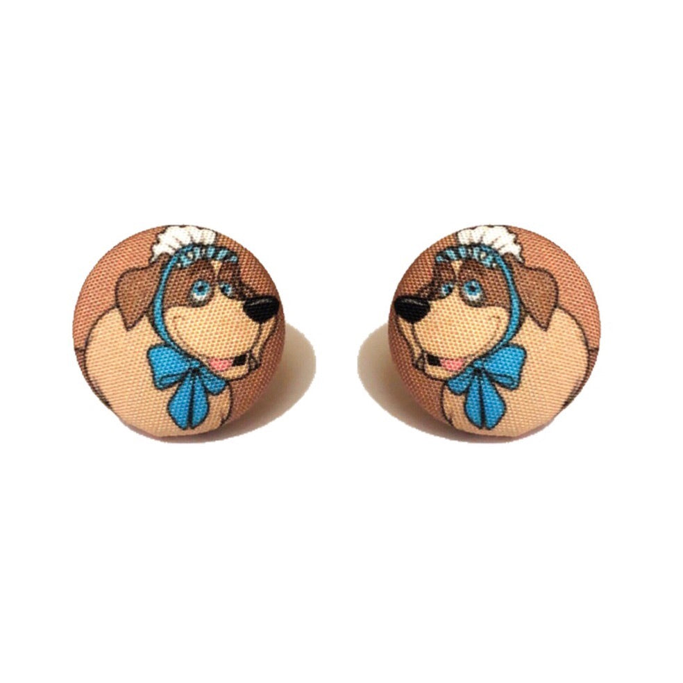 Nana Fabric Button Earrings