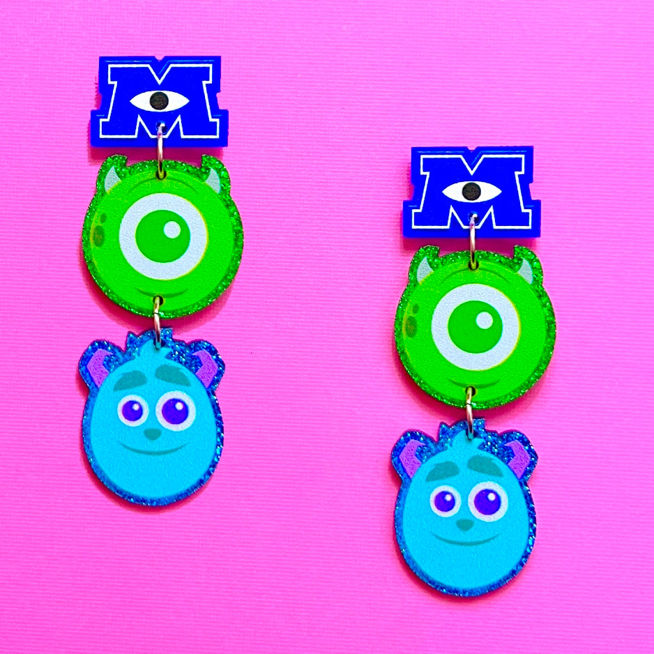 Monsters Tiered Acrylic Drop Earrings