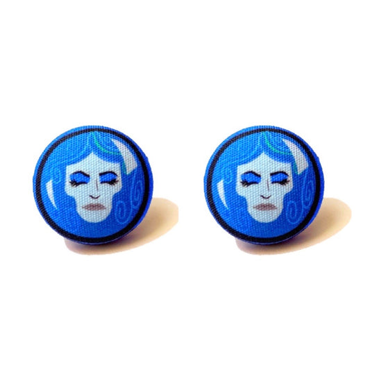 Leota Fabric Button Earrings