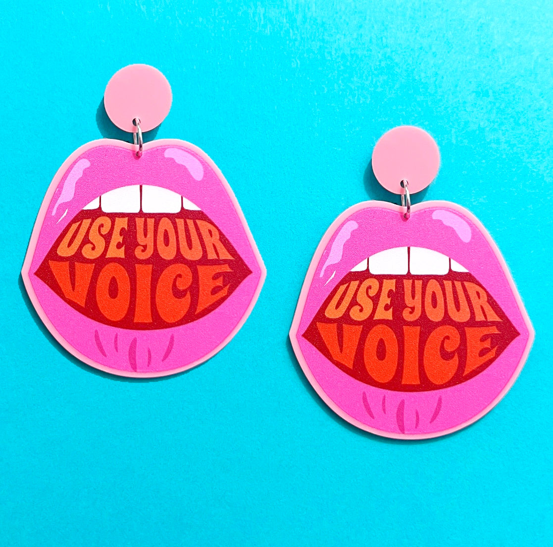 Use Your Voice Acrylic Drop Earrings