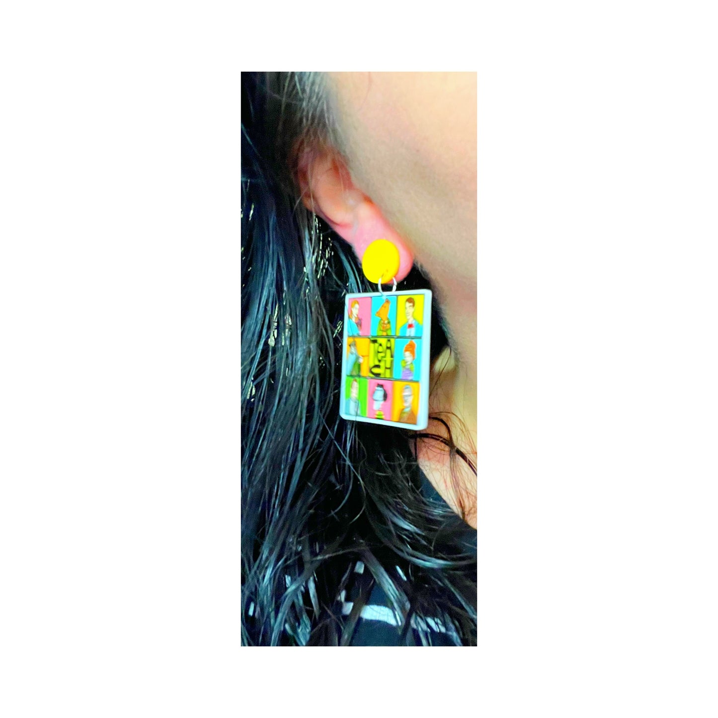 Fictional Teachers Square Acrylic Drop Earrings