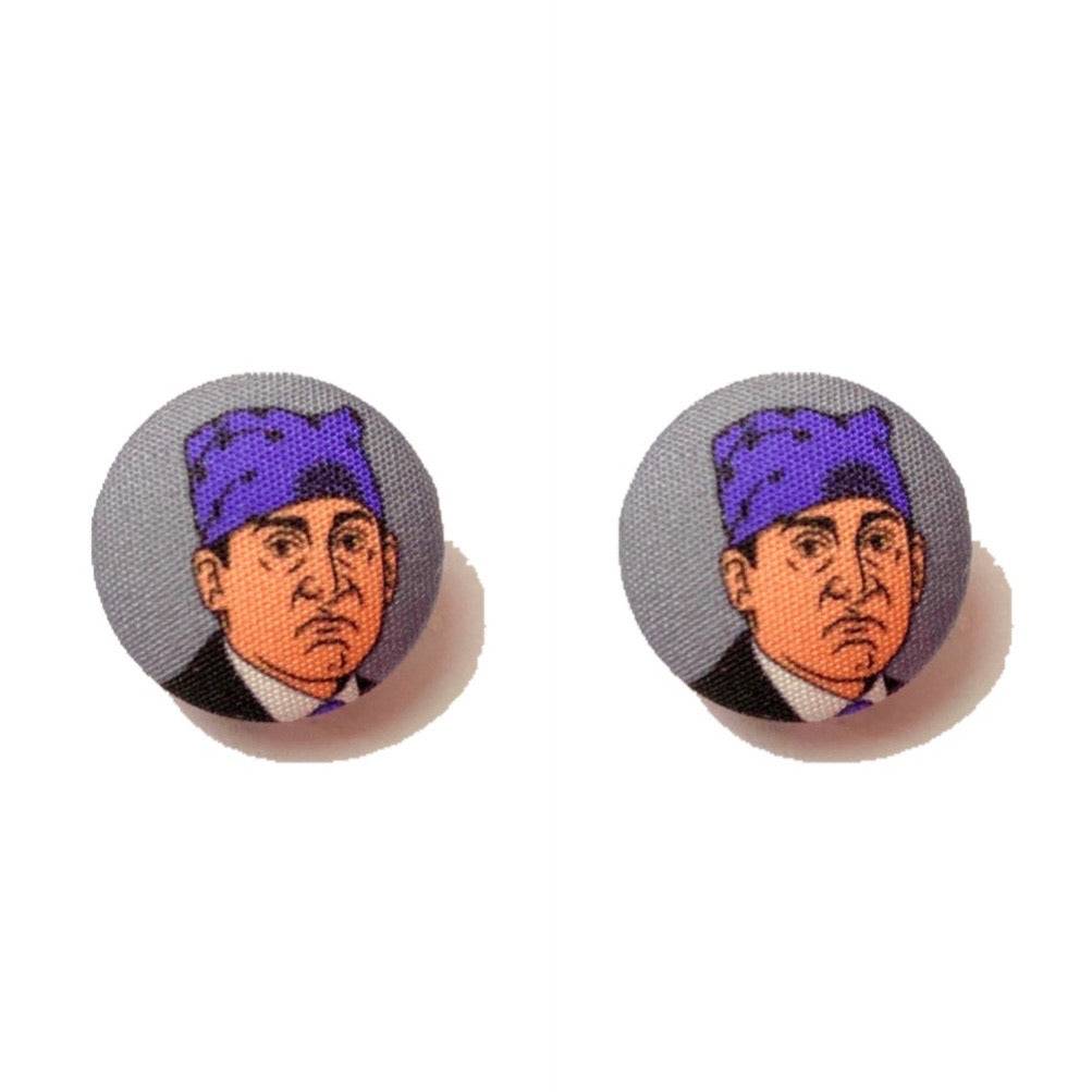 Prison Mike Fabric Button Earrings
