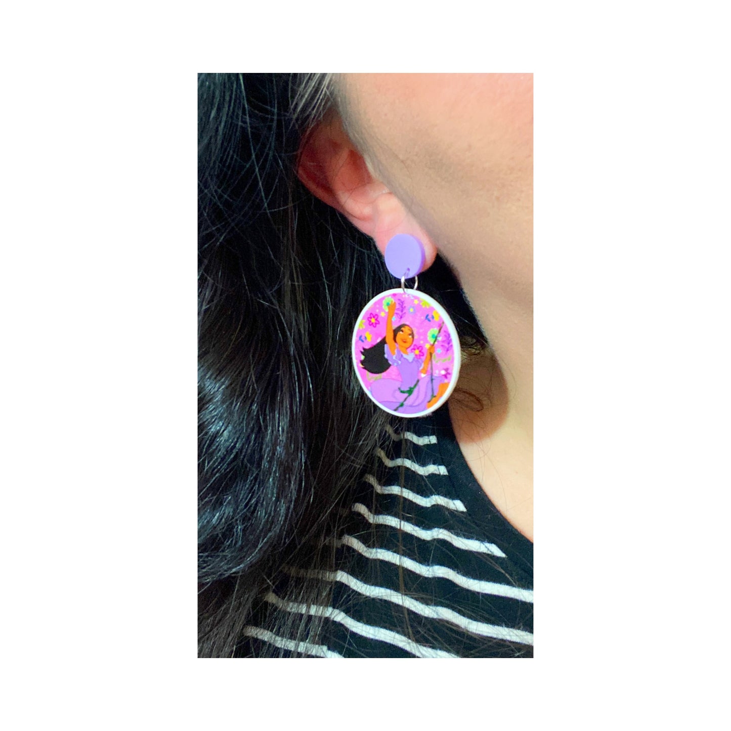 Isabela  Round Acrylic Drop Earrings