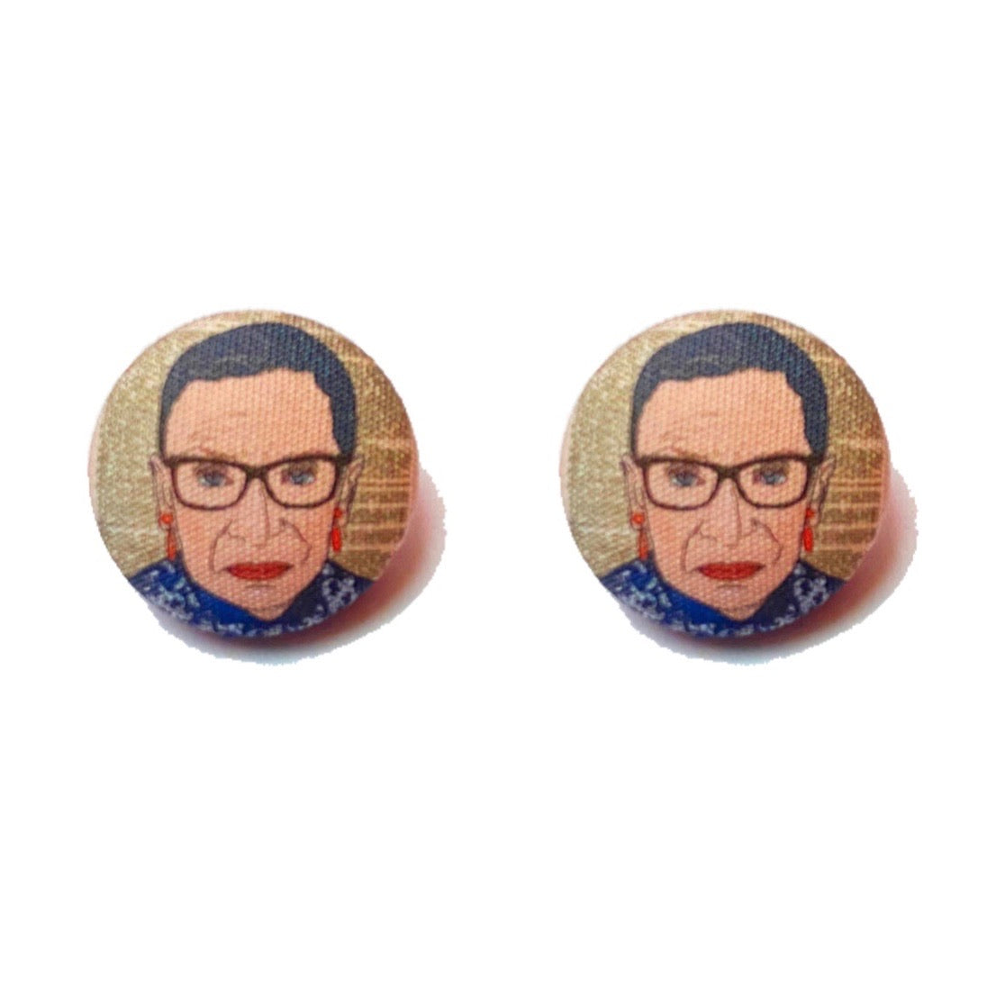 RBG  Fabric Button Earrings