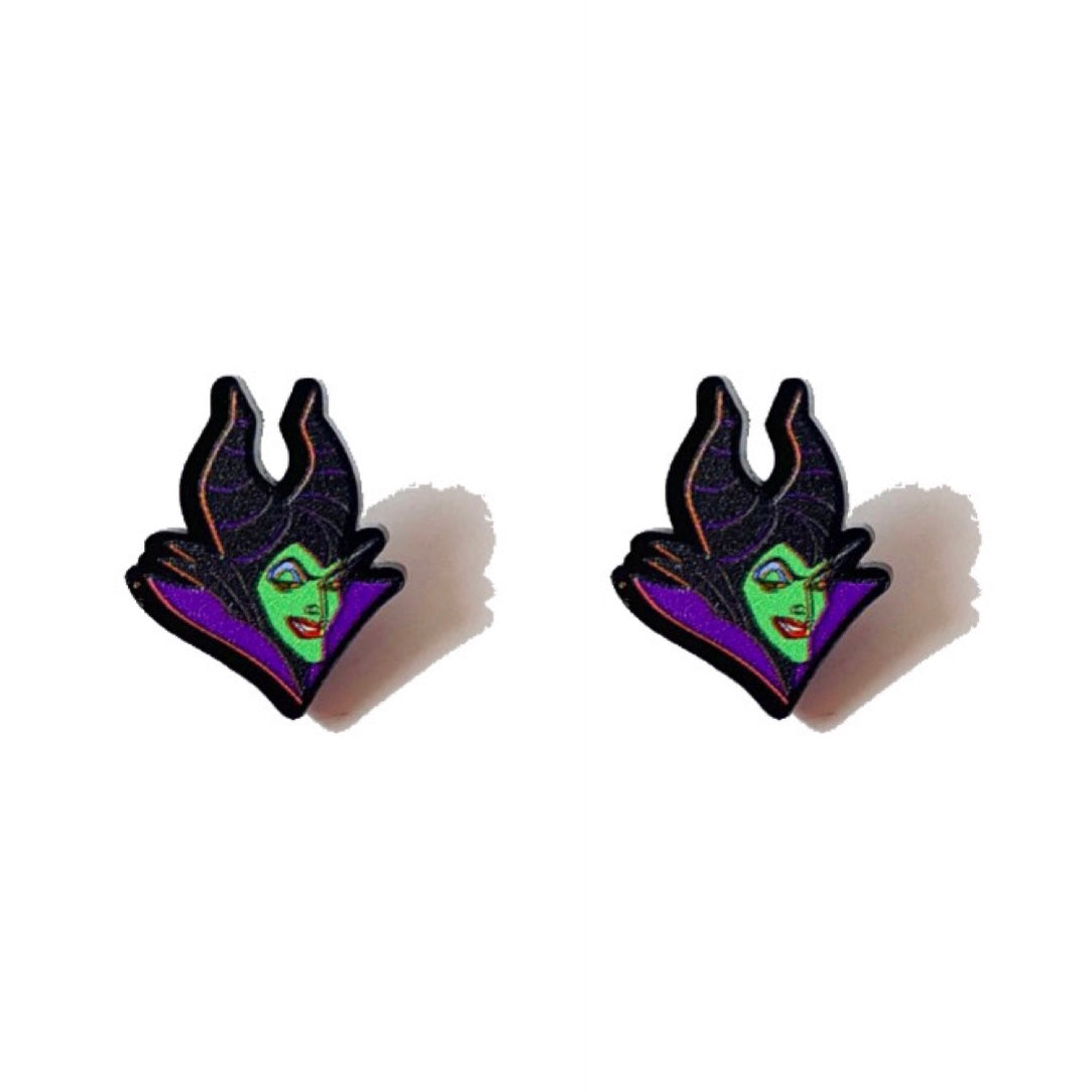 Maleficent Inspired Acrylic Post Earrings