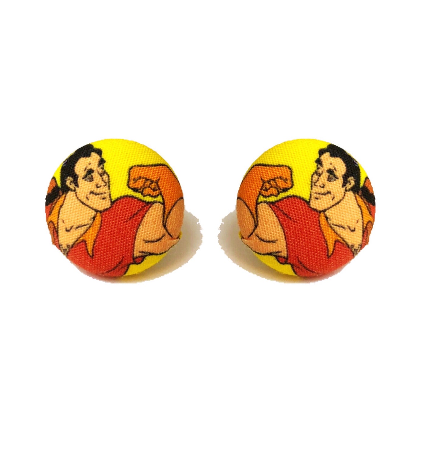 Gaston Fabric Button Earrings