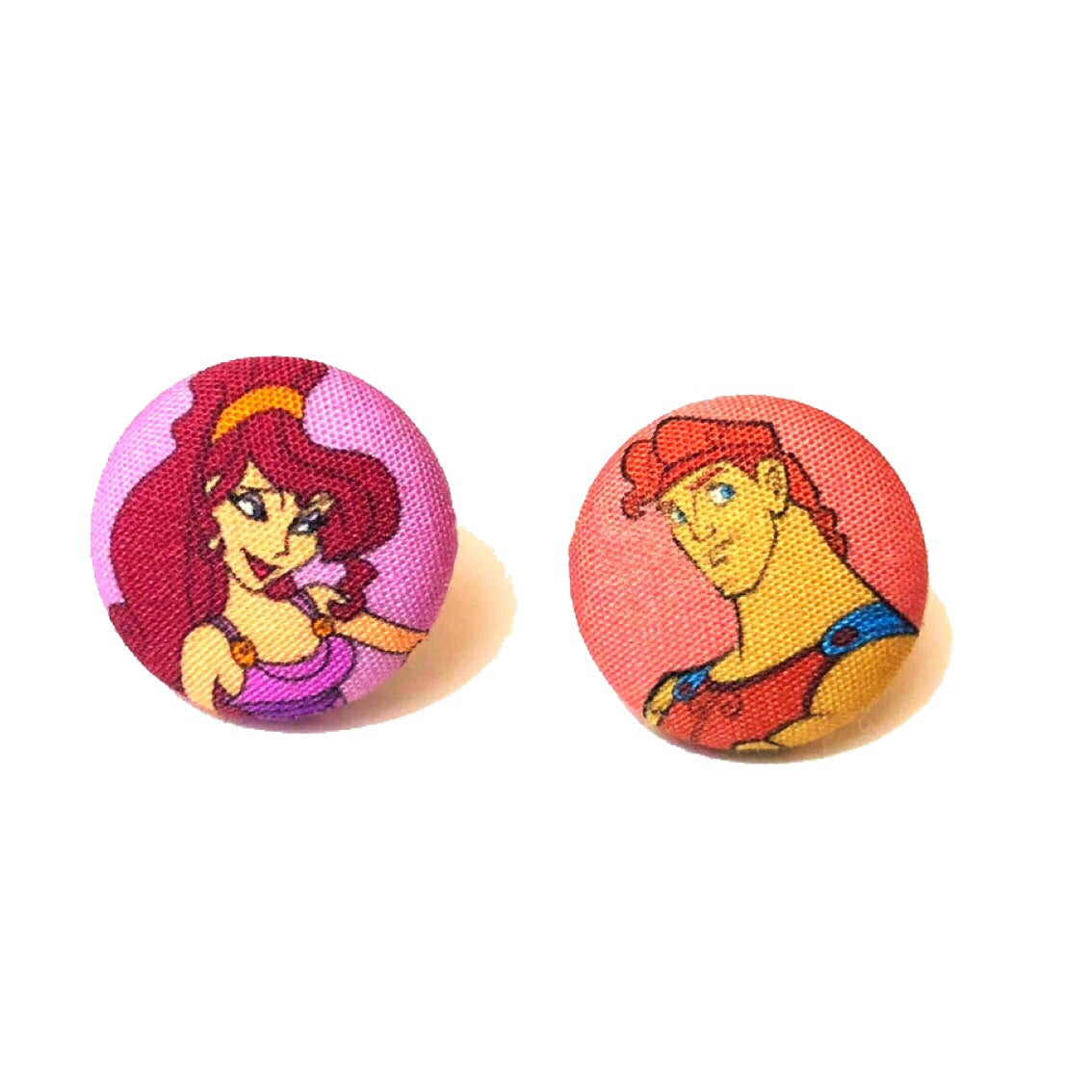 Won't Say I'm In Love Fabric Button Earrings