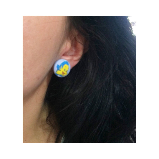 Flounder & Sebastian Fabric Button Earrings