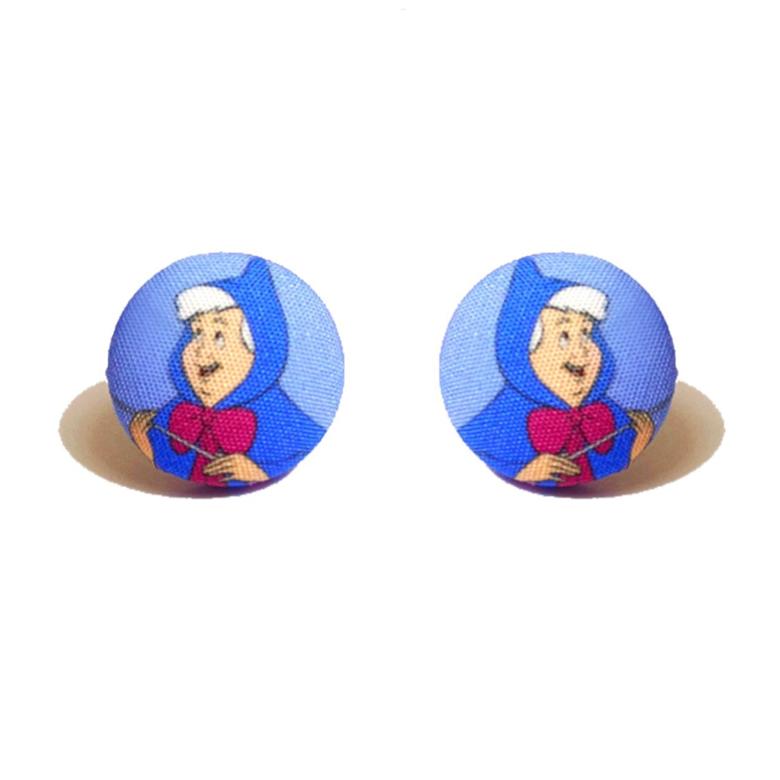 Godmother Fabric Button Earrings