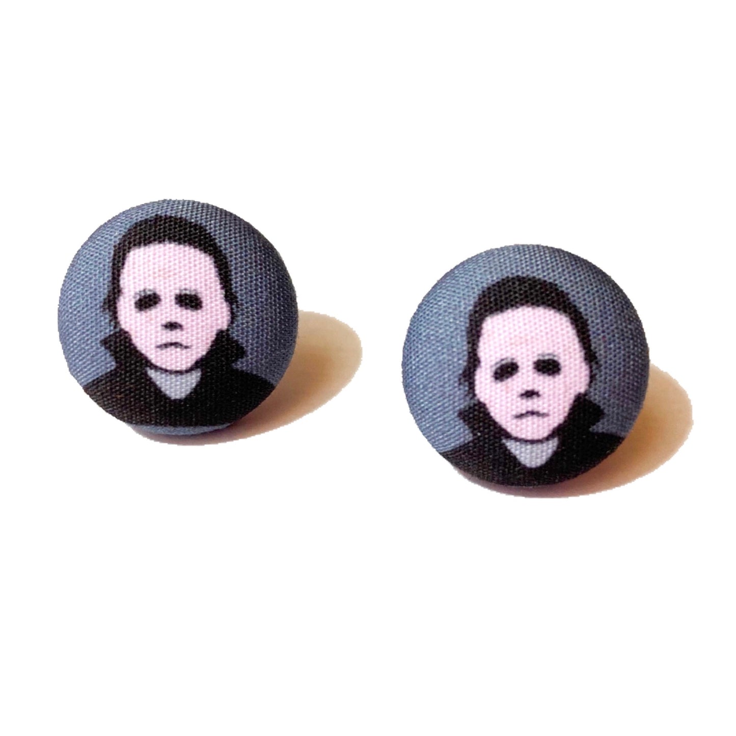 Michael Myers Fabric Button Earrings