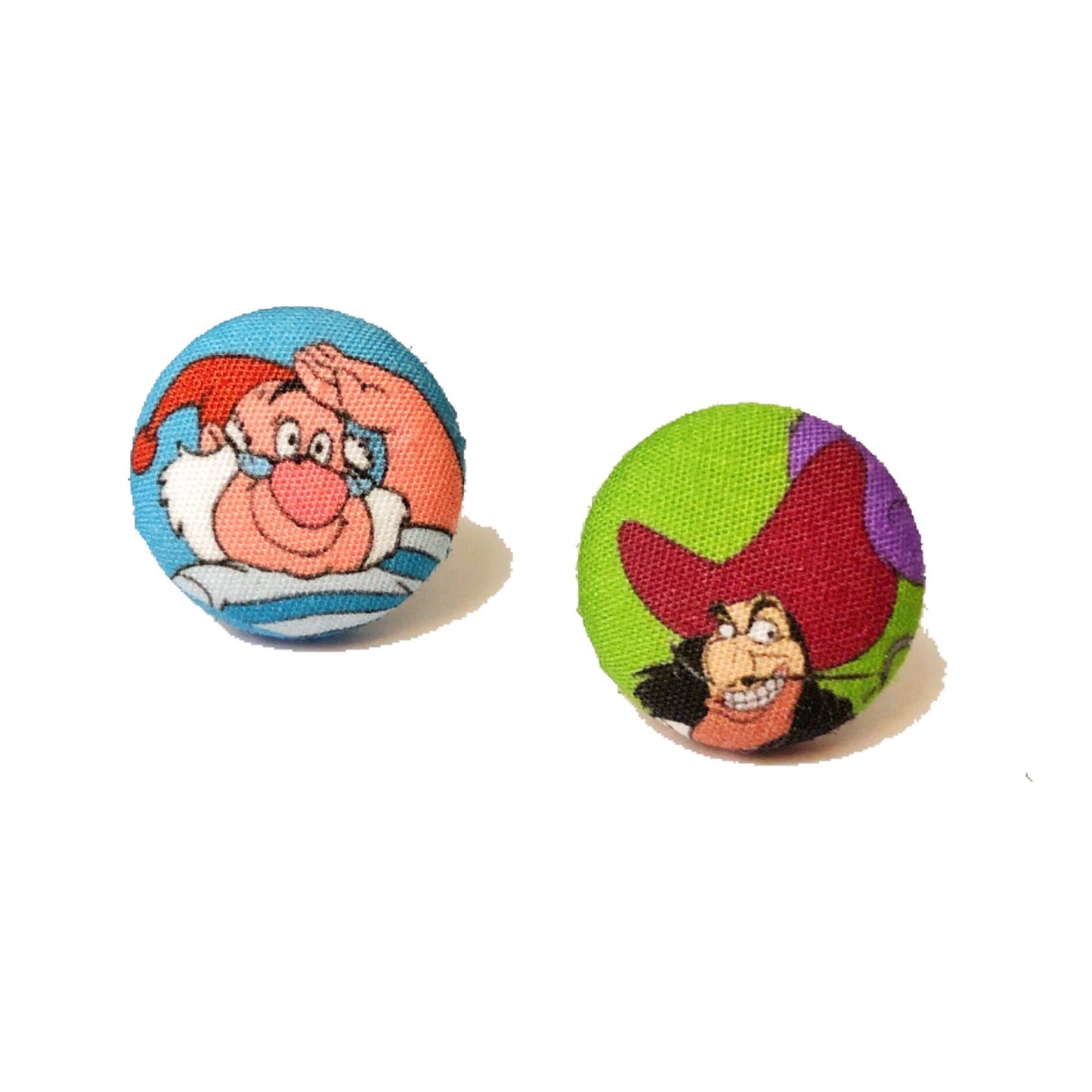 Hook & Smee Fabric Button Earrings