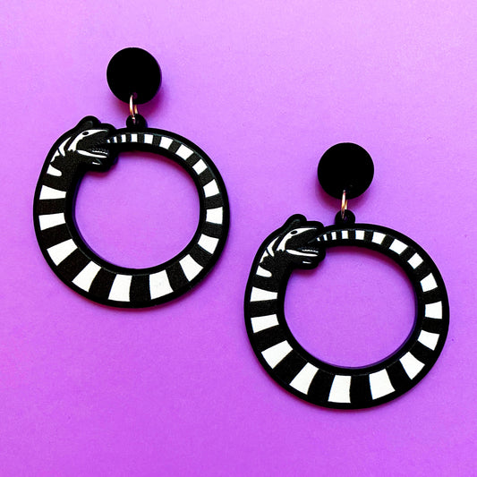Sandworm Hoop Drop Earrings