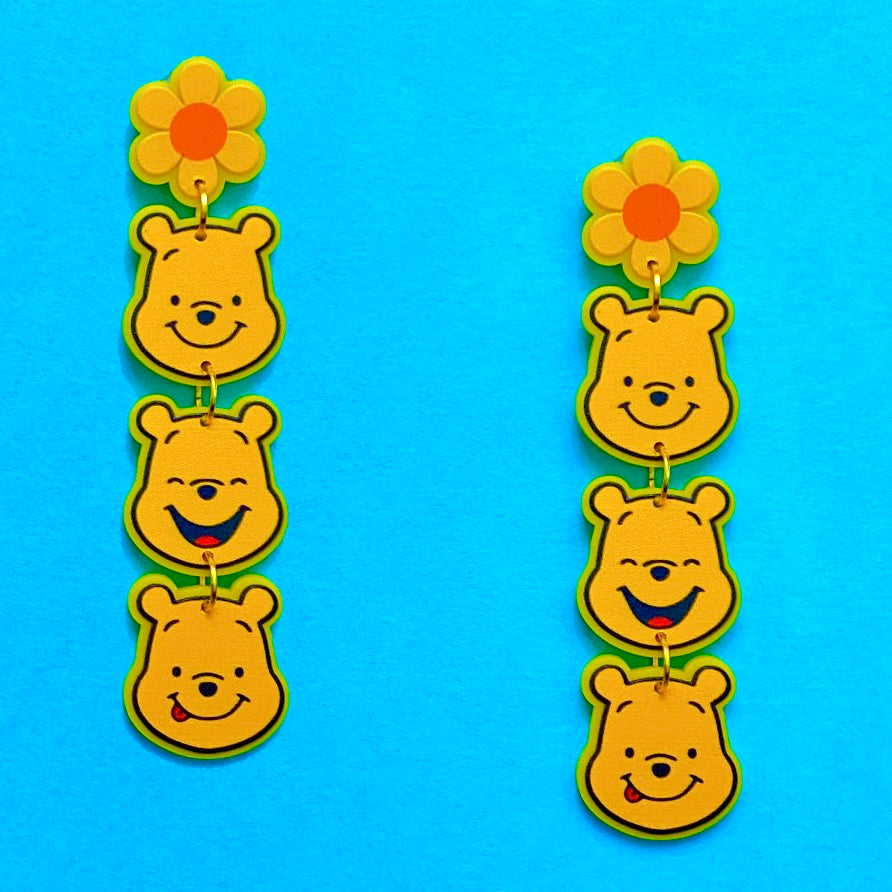 Pooh Tiered Acrylic Drop Earrings