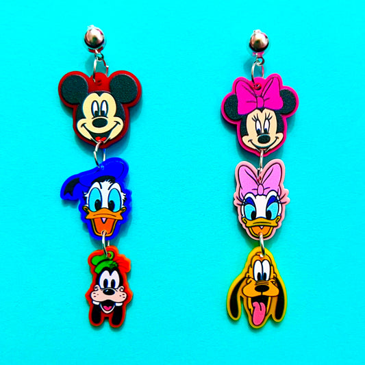 Mouse & Friends Sensational Six Inspired Tiered Drop Earrings