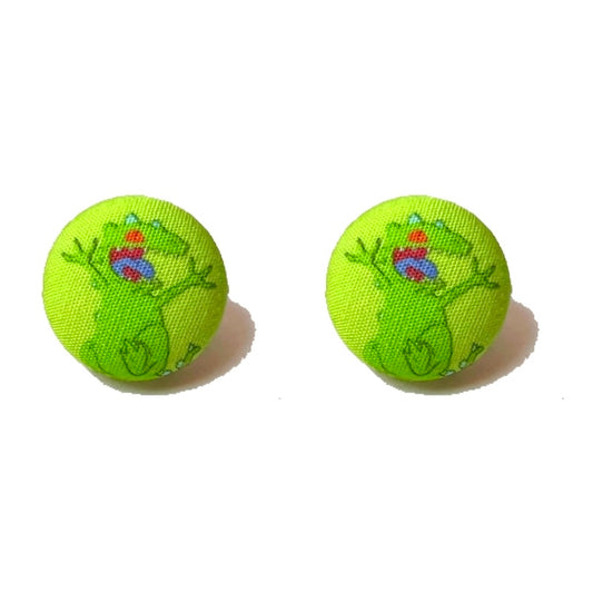 Reptar Fabric Button Earrings