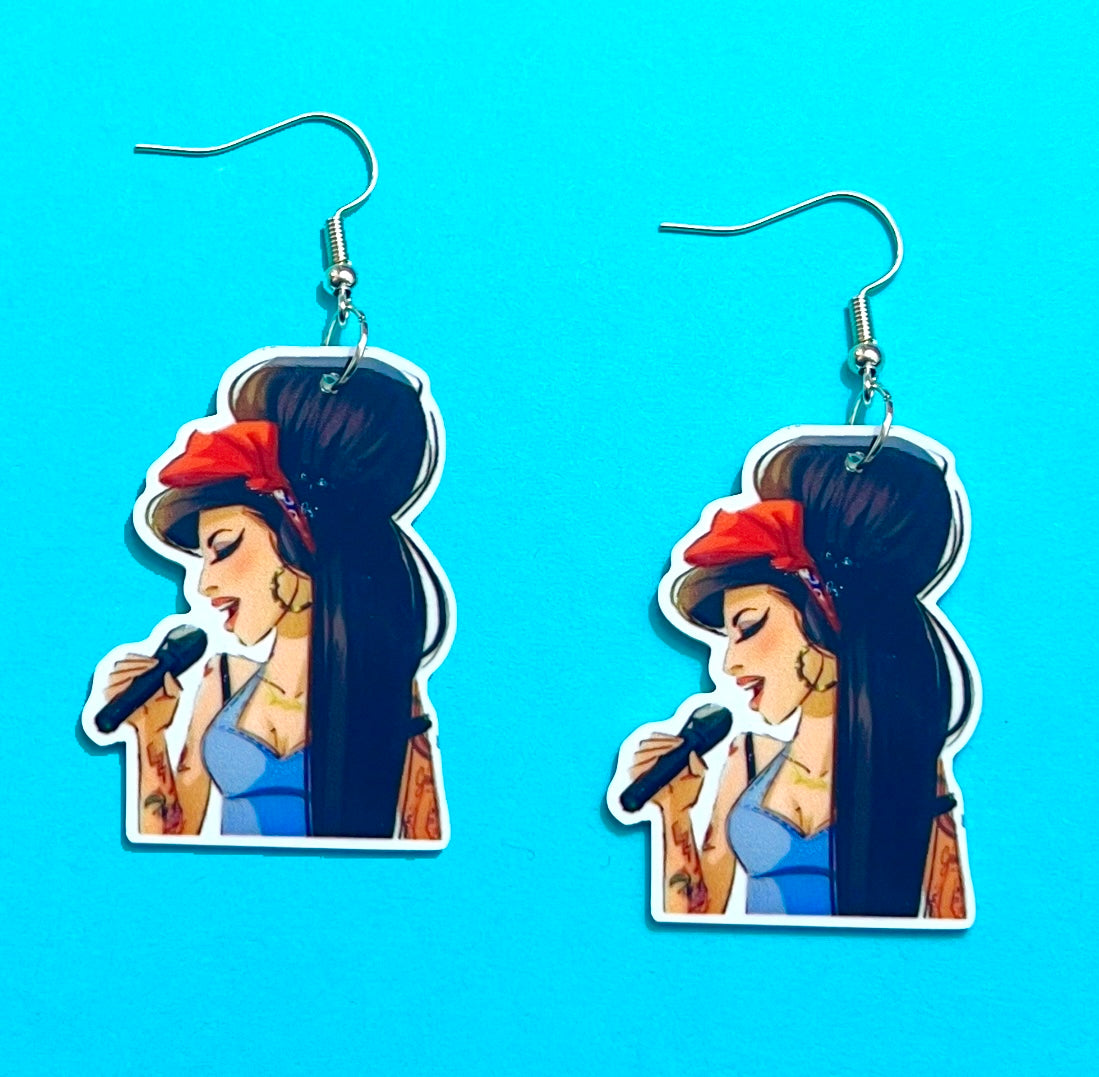 Amy Winehouse Acrylic Drop Earrings