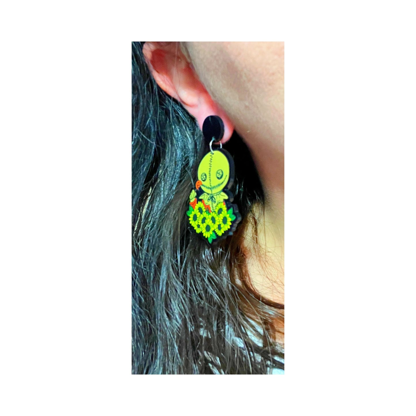 Sunflower Sam Trick ‘r Treat Inspired Acrylic Drop Earrings