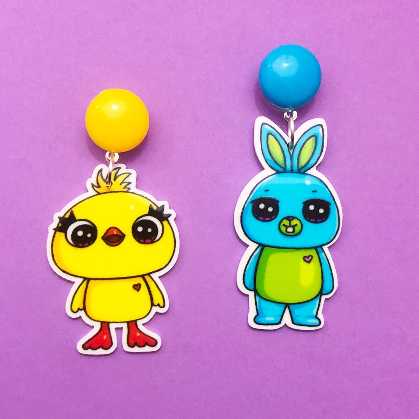 Ducky & Bunny Drop Earrings